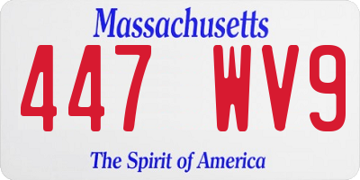 MA license plate 447WV9