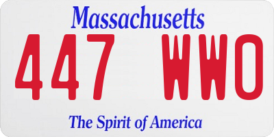 MA license plate 447WW0