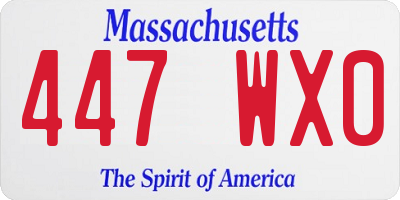 MA license plate 447WX0