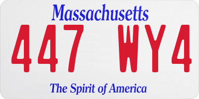MA license plate 447WY4