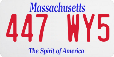 MA license plate 447WY5