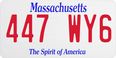 MA license plate 447WY6
