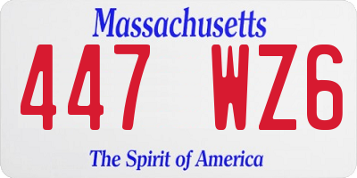MA license plate 447WZ6