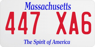 MA license plate 447XA6