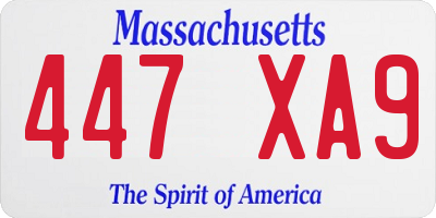 MA license plate 447XA9