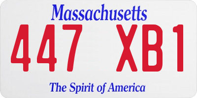 MA license plate 447XB1
