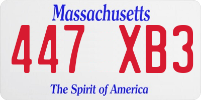 MA license plate 447XB3