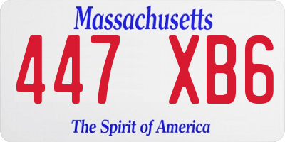 MA license plate 447XB6
