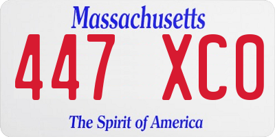 MA license plate 447XC0