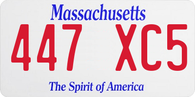 MA license plate 447XC5