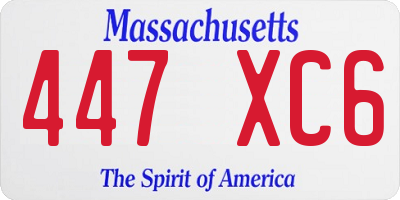MA license plate 447XC6