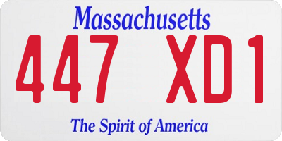 MA license plate 447XD1