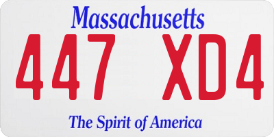 MA license plate 447XD4