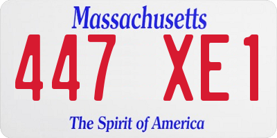 MA license plate 447XE1