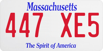 MA license plate 447XE5
