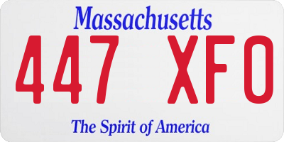 MA license plate 447XF0