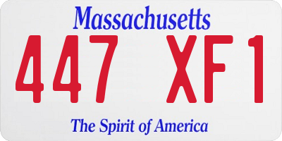 MA license plate 447XF1