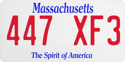 MA license plate 447XF3