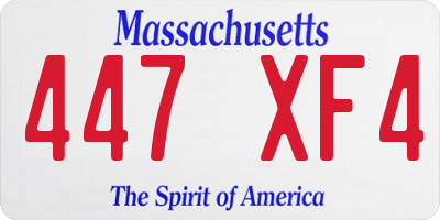 MA license plate 447XF4