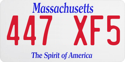 MA license plate 447XF5