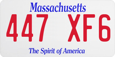 MA license plate 447XF6