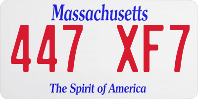 MA license plate 447XF7