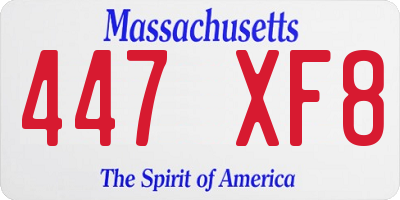 MA license plate 447XF8