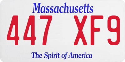 MA license plate 447XF9