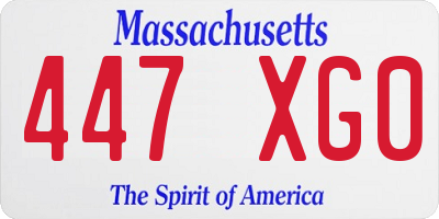 MA license plate 447XG0
