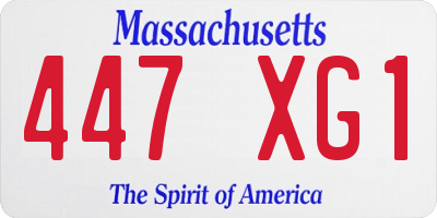 MA license plate 447XG1