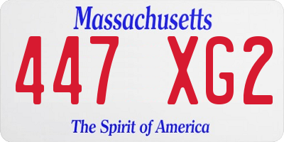 MA license plate 447XG2