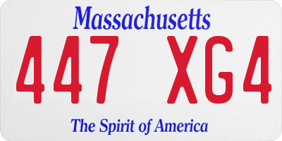 MA license plate 447XG4
