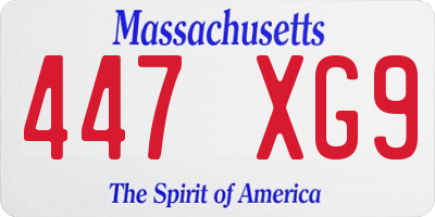MA license plate 447XG9