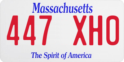 MA license plate 447XH0