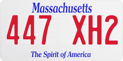 MA license plate 447XH2
