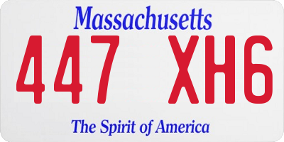 MA license plate 447XH6