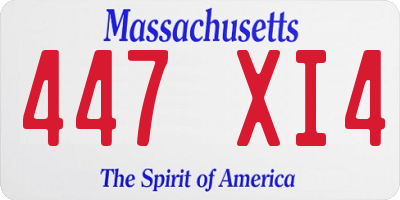 MA license plate 447XI4