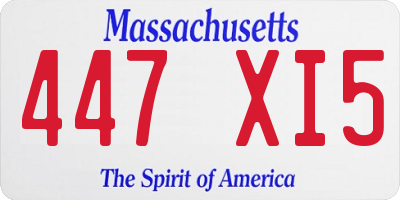 MA license plate 447XI5