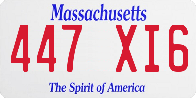 MA license plate 447XI6