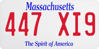 MA license plate 447XI9