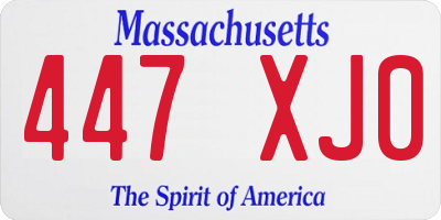 MA license plate 447XJ0