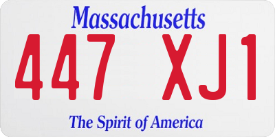 MA license plate 447XJ1