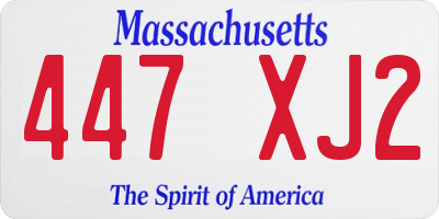 MA license plate 447XJ2