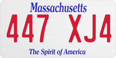 MA license plate 447XJ4