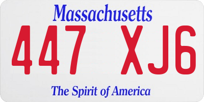 MA license plate 447XJ6