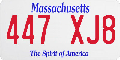 MA license plate 447XJ8