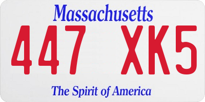MA license plate 447XK5