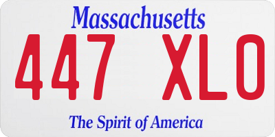 MA license plate 447XL0