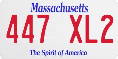 MA license plate 447XL2