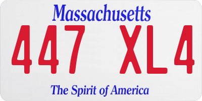MA license plate 447XL4